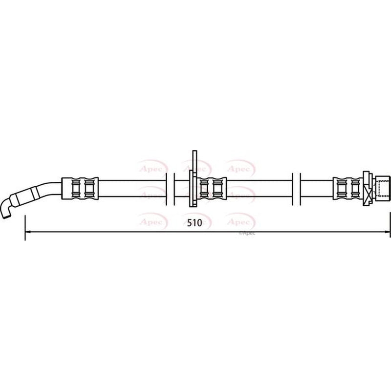 Apec Brake Hydraulic Hose Line Front Left fits Toyota Avensis 1997-2003
