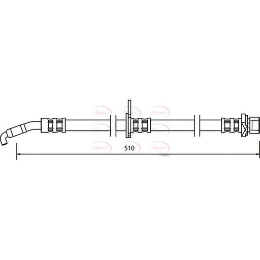 Apec Brake Hydraulic Hose Line Front Left fits Toyota Avensis 1997-2003
