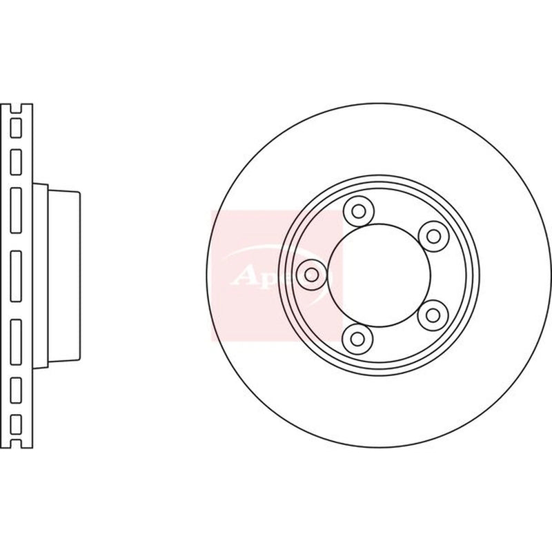 Apec 2 x Vented Front Brake Discs DSK2340-x2