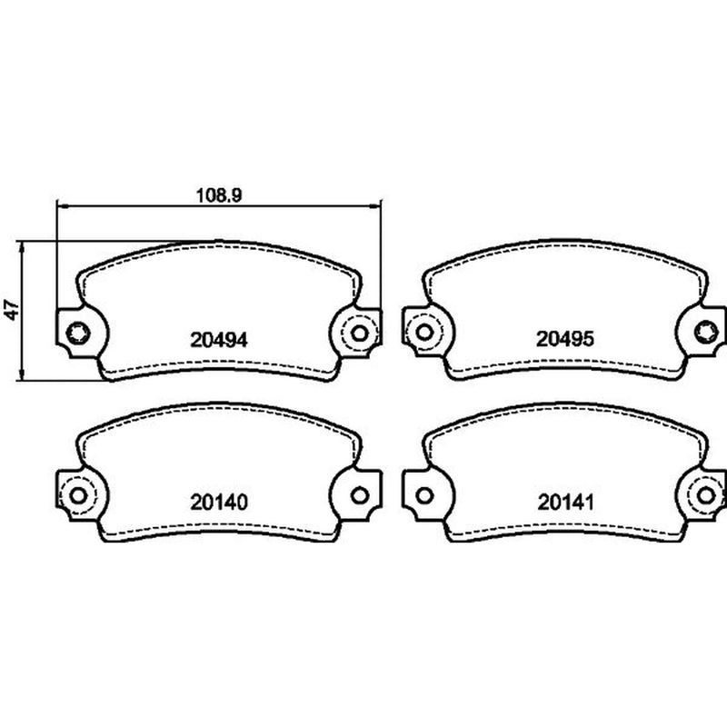 Mintex Front Brake Pad Set fits Abarth Strada 1981-1987 2.0
