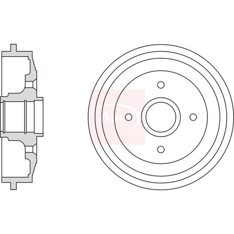 Apec Brake Drum Assembly Rear fits Citroën C-Elysee 2012-2018 1.2 1.5 1.6