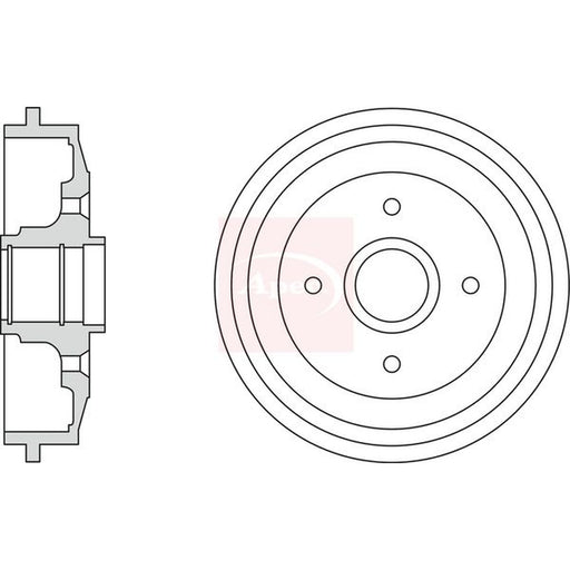 Apec Brake Drum Assembly Rear fits Citroën C-Elysee 2012-2018 1.2 1.5 1.6