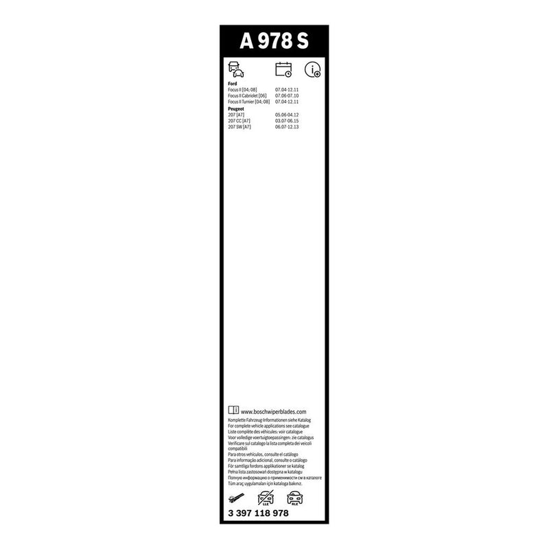 Bosch Aerotwin Wiper Blade Set 650mm + 425mm — A978S fits Ford Focus II