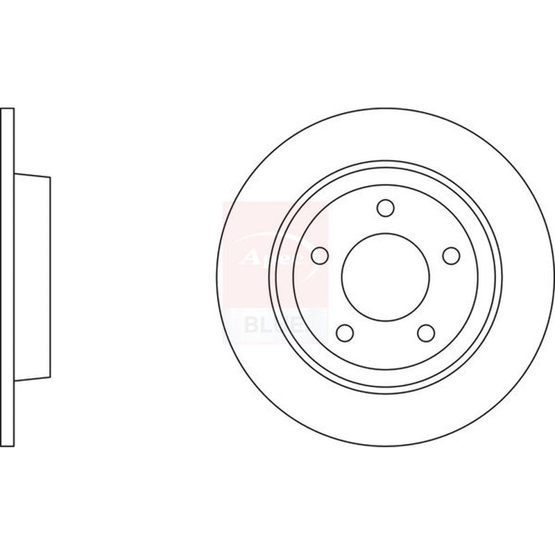 Apec Rear Brake Solid Discs & Pads fits Mazda 3 2003-2009 2.0 2.3