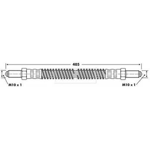 Borg & Beck Brake Hydraulic Hose Line Front Right BBH6673