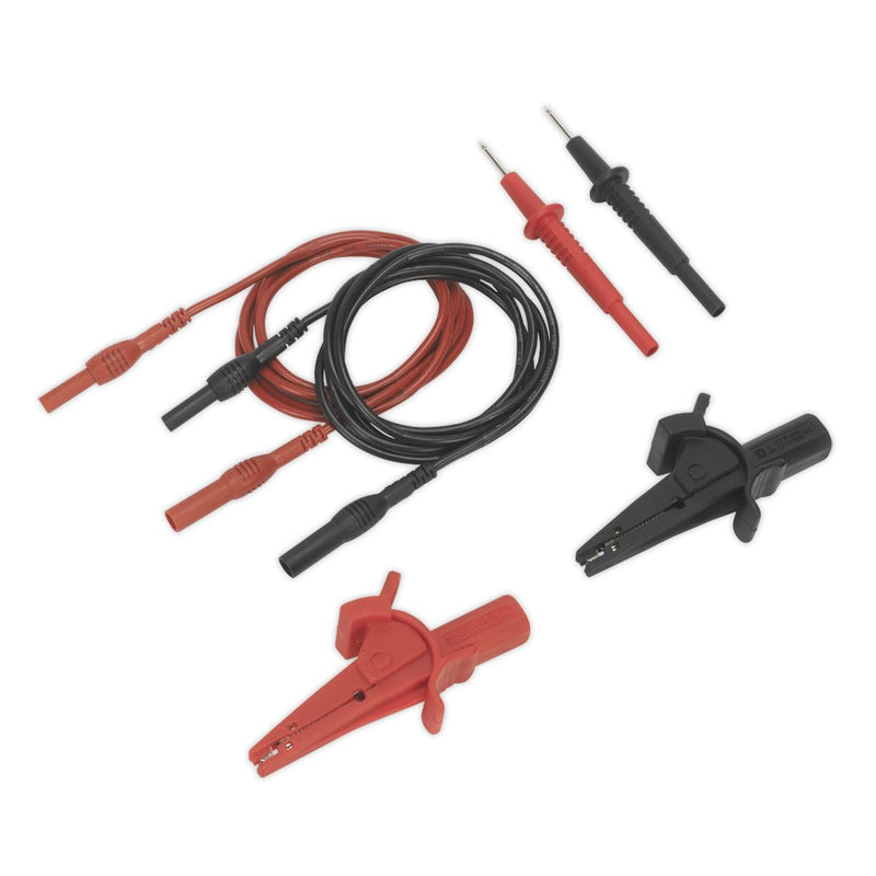 Sealey Automotive Test Lead & Crocodile Clip Set 6pc TATL Sealey - Dynamic Drive