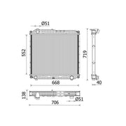 Mahle Engine Radiator fits Mercedes-Benz Atego 3 2013 on