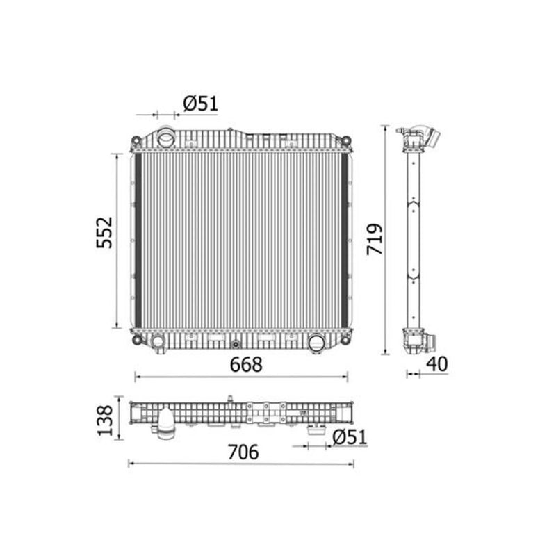 Mahle Engine Radiator fits Mercedes-Benz Atego 3 2013 on