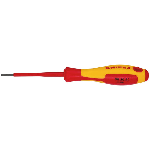 KNIPEX 98 20 25 VDE Insulated Slotted Screwdriver, 2.5 x 75mm - 98 20 25