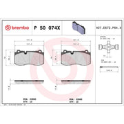 Brembo 4 x Front Brake Pad Set fits Mercedes-Benz Cls 2006-2010 219.372