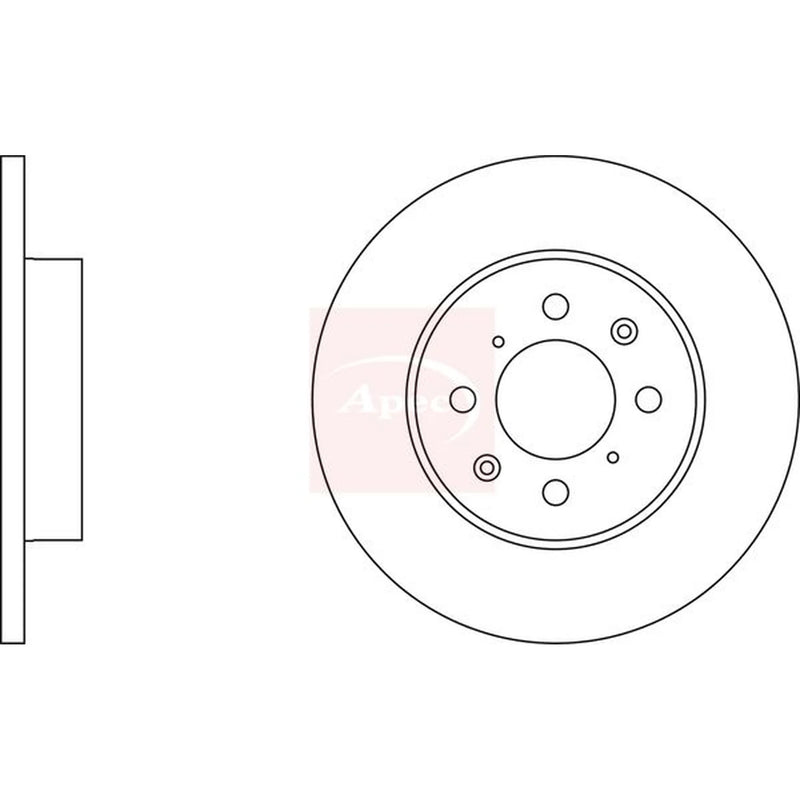 Apec 2 x Solid Front Brake Discs DSK741-x2