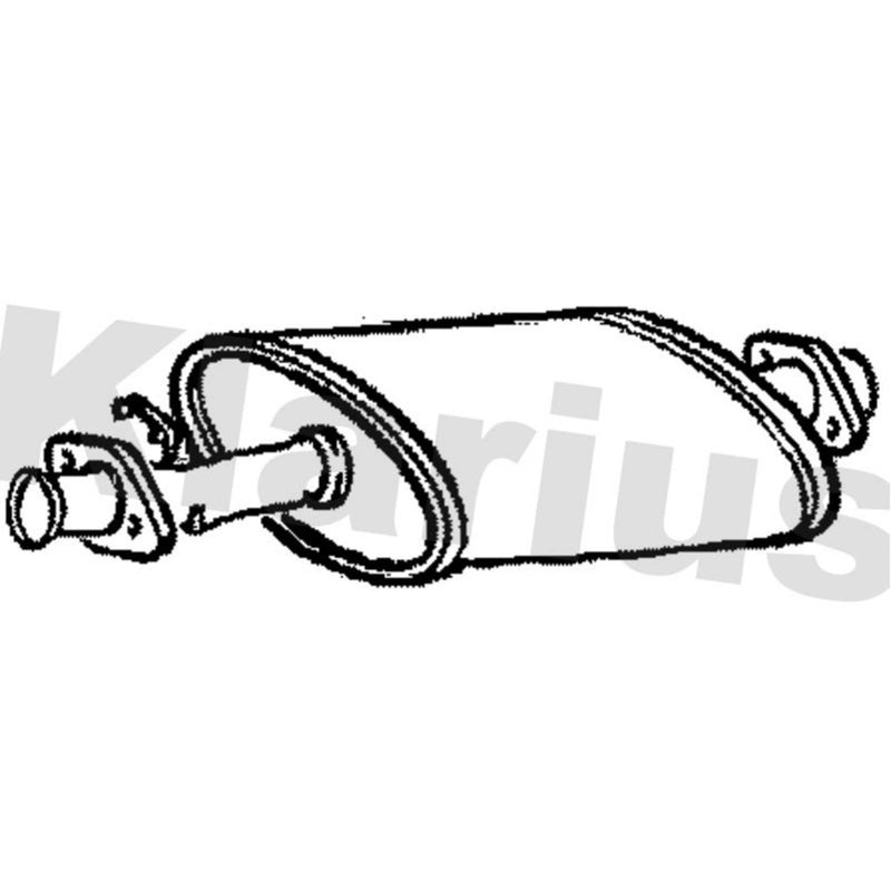 Klarius Box With Centre Pipe Centre fits Land Rover Defender 1990-1998 2.5