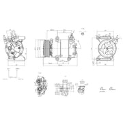 Hella Air Conditioning Compressor fits Ford Galaxy 2013-2015