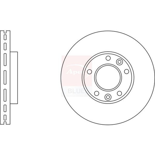 Apec 2 x Vented Brake Discs fits Kia Sedona 1999-2007 2.5 2.9