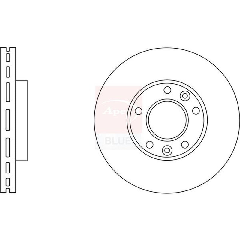 Apec 2 x Vented Brake Discs fits Kia Sedona 1999-2007 2.5 2.9