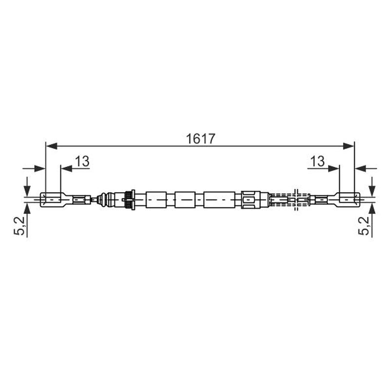 Bosch Handbrake Cable Right Rear fits Lada Samara 1986-2013 1.5