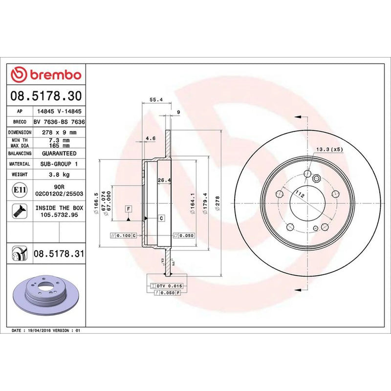 Brembo Front & Rear Brake Discs & Pads fits Mercedes-Benz C-Class 2000-2008