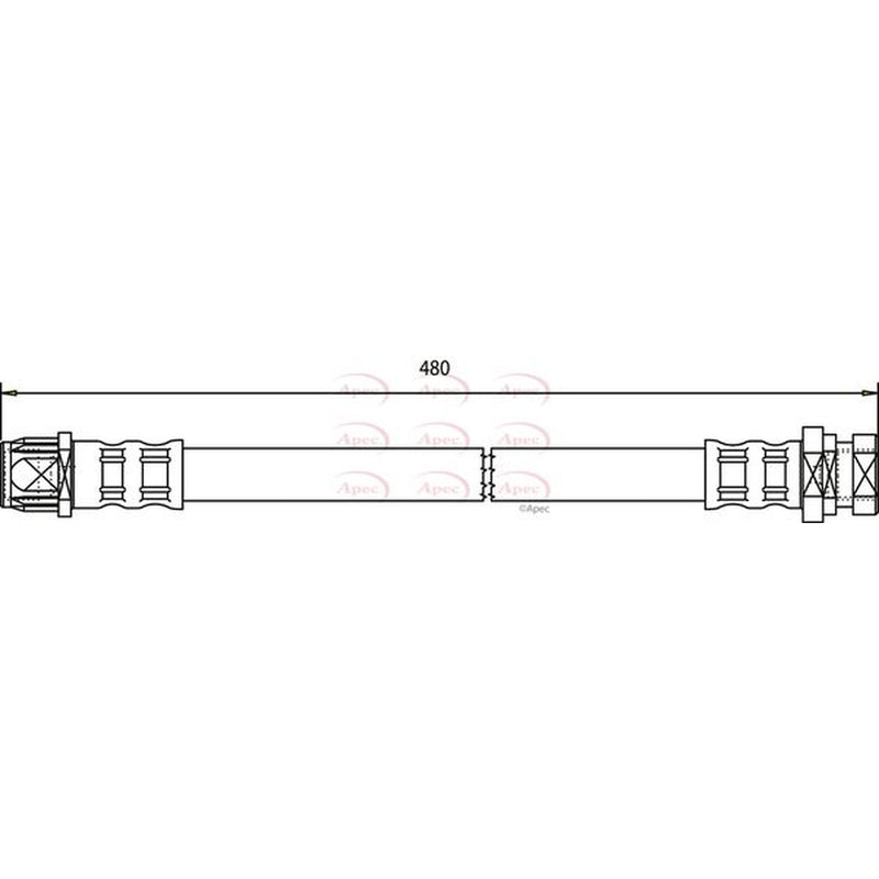 Apec Brake Hydraulic Hose Line Rear Left fits Nissan Interstar Bus 2002-2011