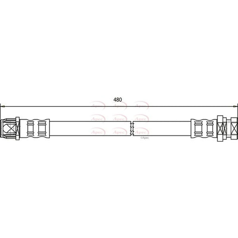 Apec Brake Hydraulic Hose Line Rear Left HOS3619