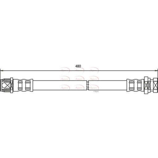 Apec Brake Hydraulic Hose Line Rear Left fits Nissan Interstar Bus 2002-2011