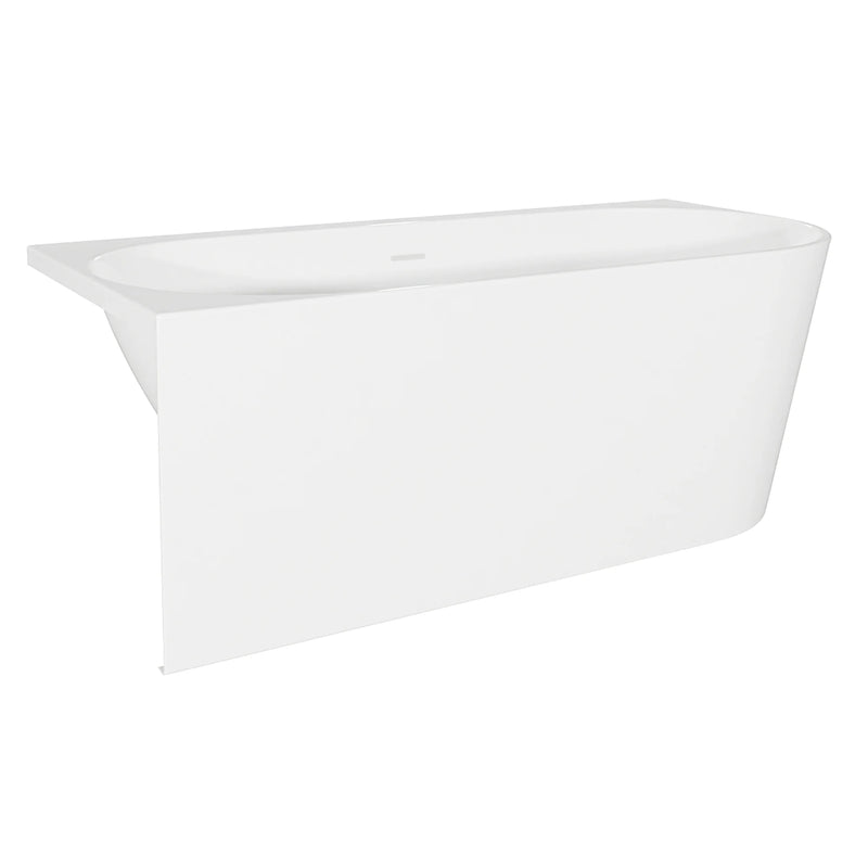 Baridi Left-Hand Corner Slim Rim Bath 150cm - Gloss White