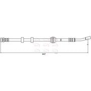 Apec Brake Hydraulic Hose Line Front fits Ford Focus I 2002-2004