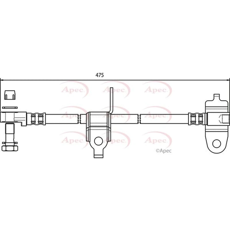 Apec Brake Hydraulic Hose Line Front Left HOS3557