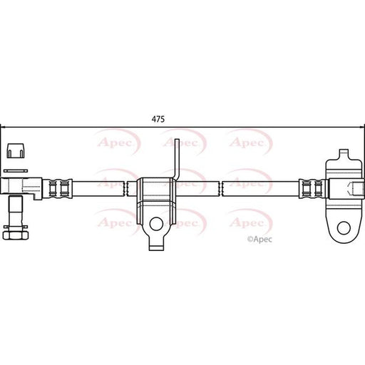 Apec Brake Hydraulic Hose Line Front Left fits Ford Transit 2000-2006