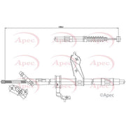 Apec Handbrake Cable Right Rear fits Toyota Rav 4 2000-2005 2.0