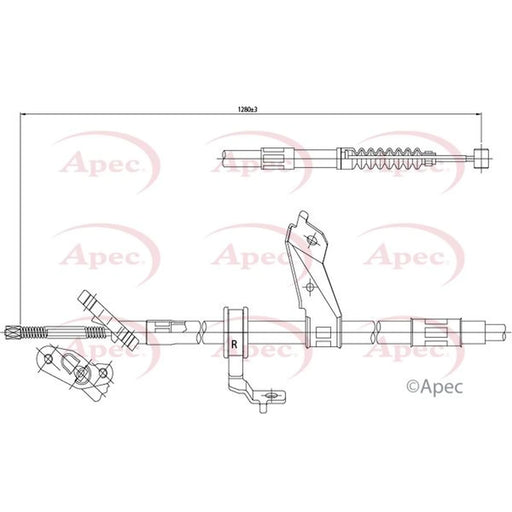 Apec Handbrake Cable Right Rear CAB1438