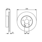 Bosch 2 x Vented Brake Discs