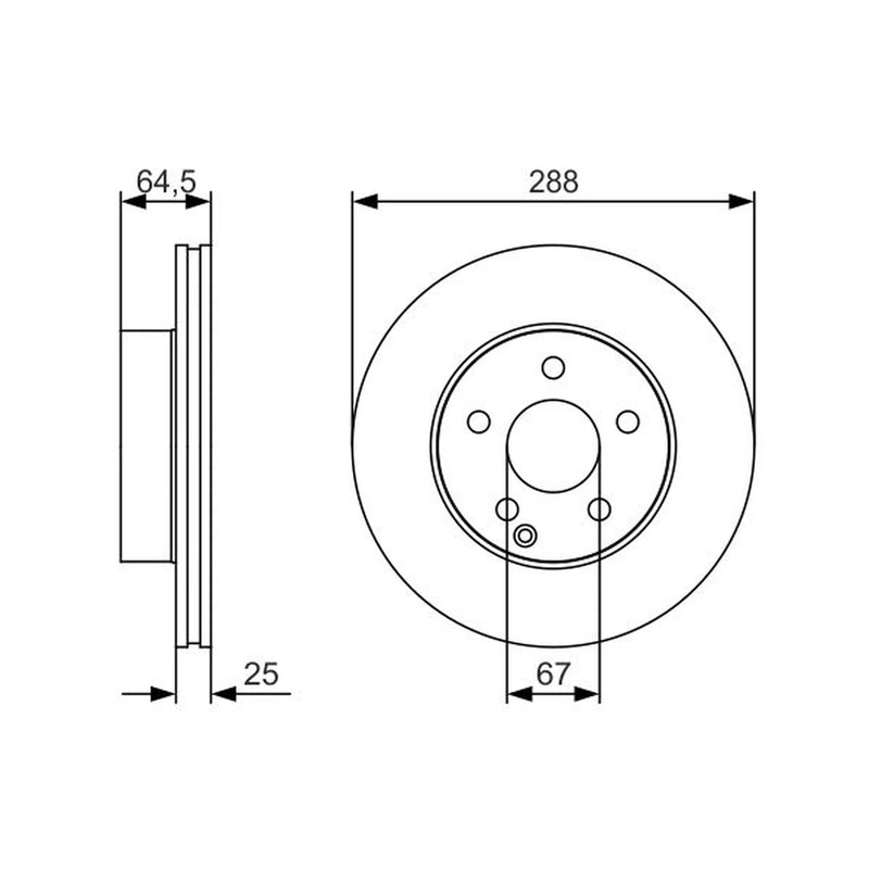 Bosch 2 x Vented Brake Discs