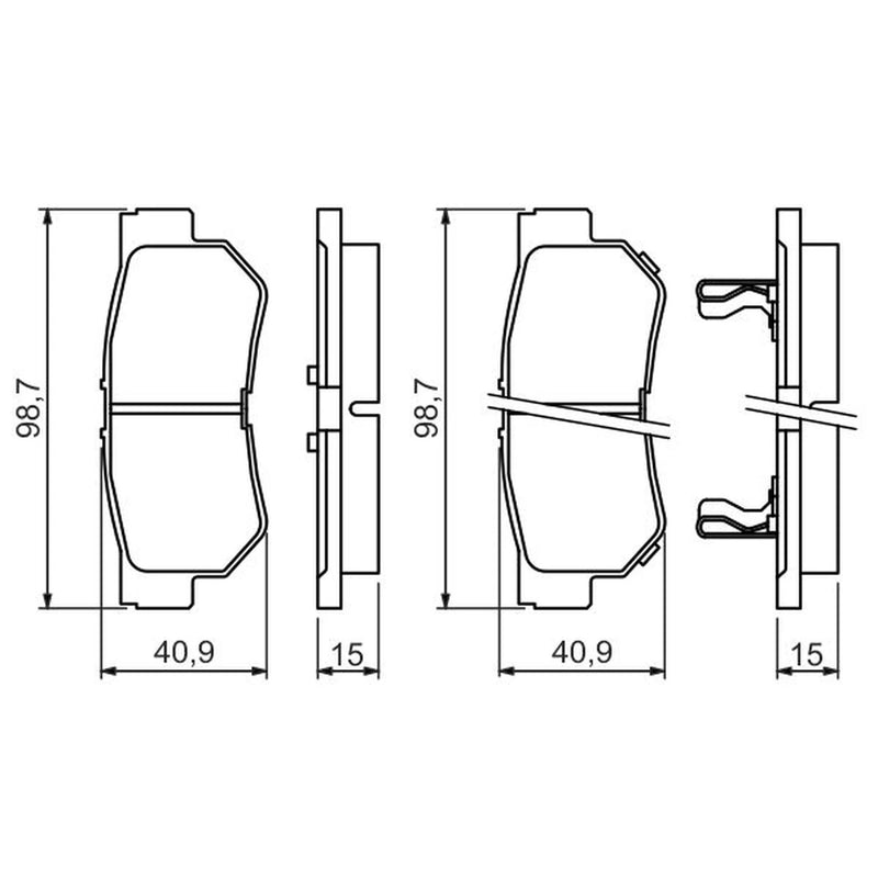 Bosch Front & Rear Pads fits Kia Opirus 2003-2006 3.5