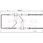 Apec Handbrake Cable Right Rear CAB1172