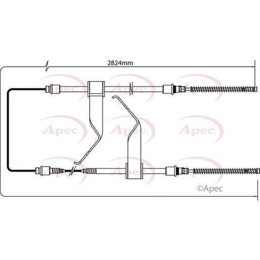 Apec Handbrake Cable Right Rear CAB1172
