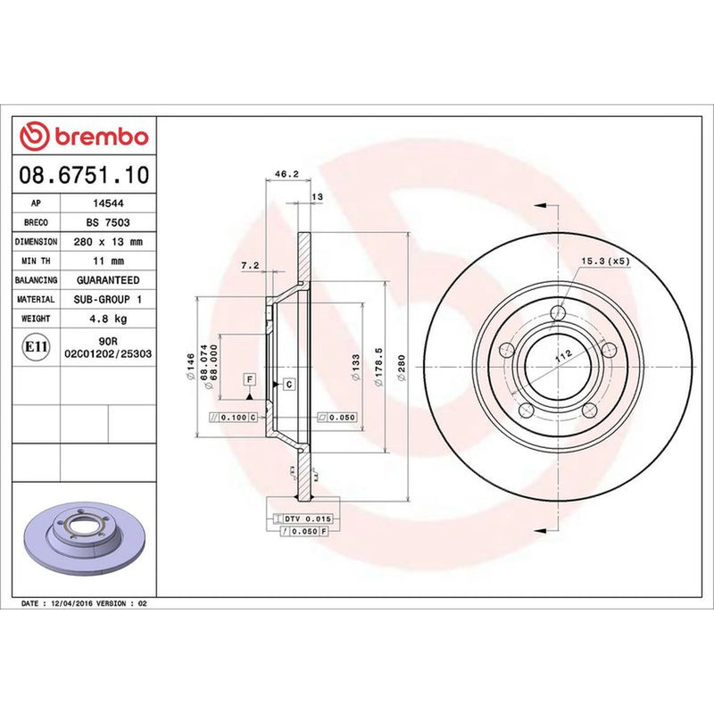 Brembo Front Brake Solid Discs & Pads fits Audi A4 B5 1994-2001 1.6 1.8 1.9