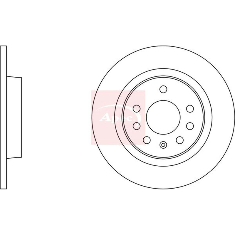 Apec 2 x Solid Rear Brake Discs DSK2091-x2