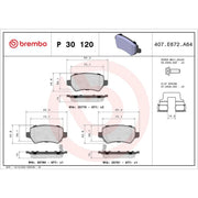 Brembo 4 x Rear Brake Pad Set fits Kia Cee'D 2012-2018 1.0 1.4 1.6