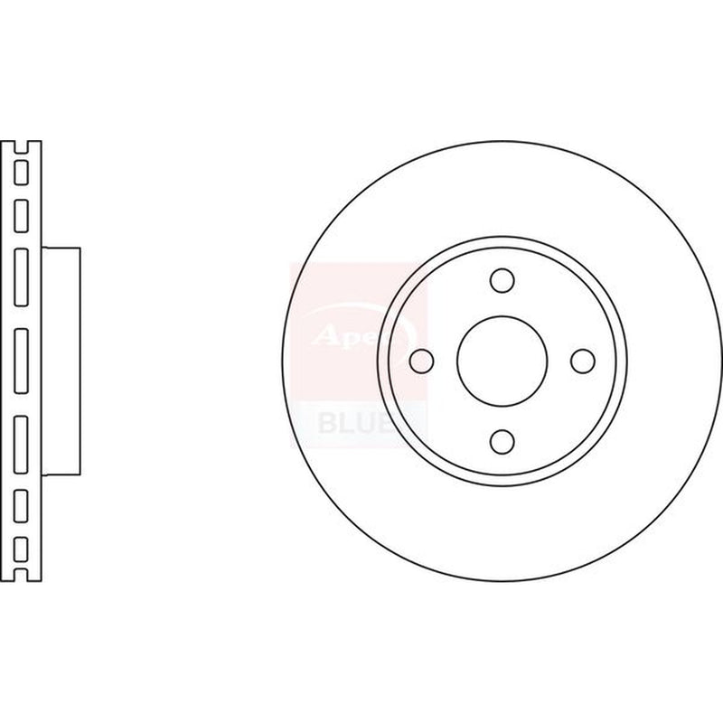 Apec 2 x Vented Brake Discs fits Toyota Corolla Verso 2001-2004 1.8 2.0