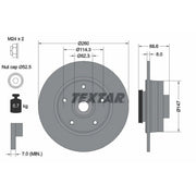 Textar 2 x Solid Rear Brake Discs 92291003-x2