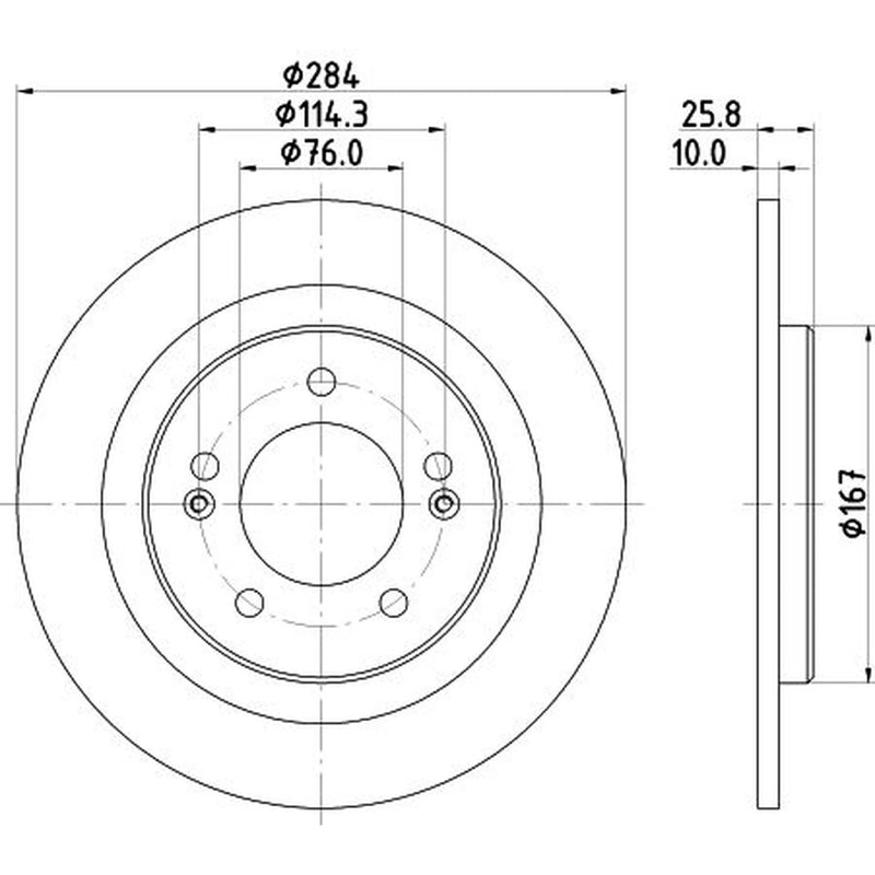 Mintex 2 x Solid Rear Brake Discs MDC2484-x2