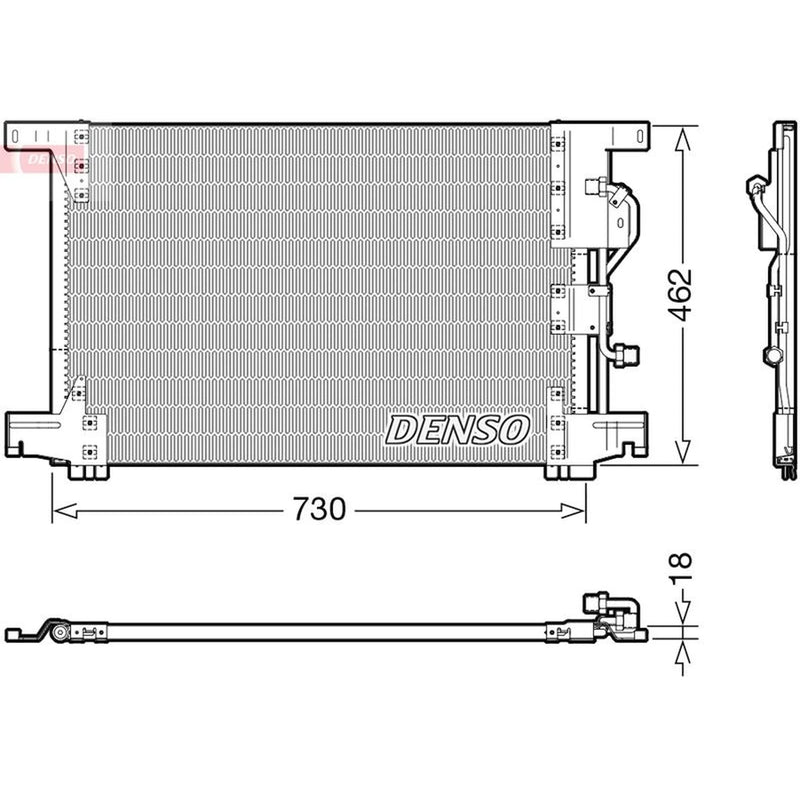Denso Air Conditioning Condenser fits Mercedes-Benz Actros 1996-2002
