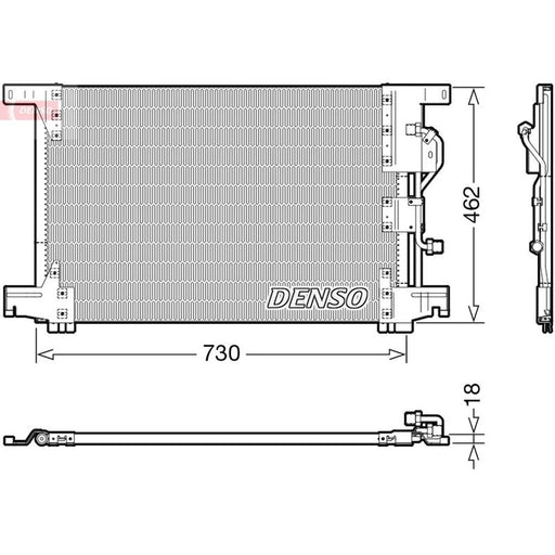 Denso Air Conditioning Condenser fits Mercedes-Benz Actros 1996-2002