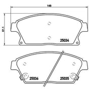 Brembo 4 x Front Brake Pad Set fits Cadillac Ats 2013 on 2.0
