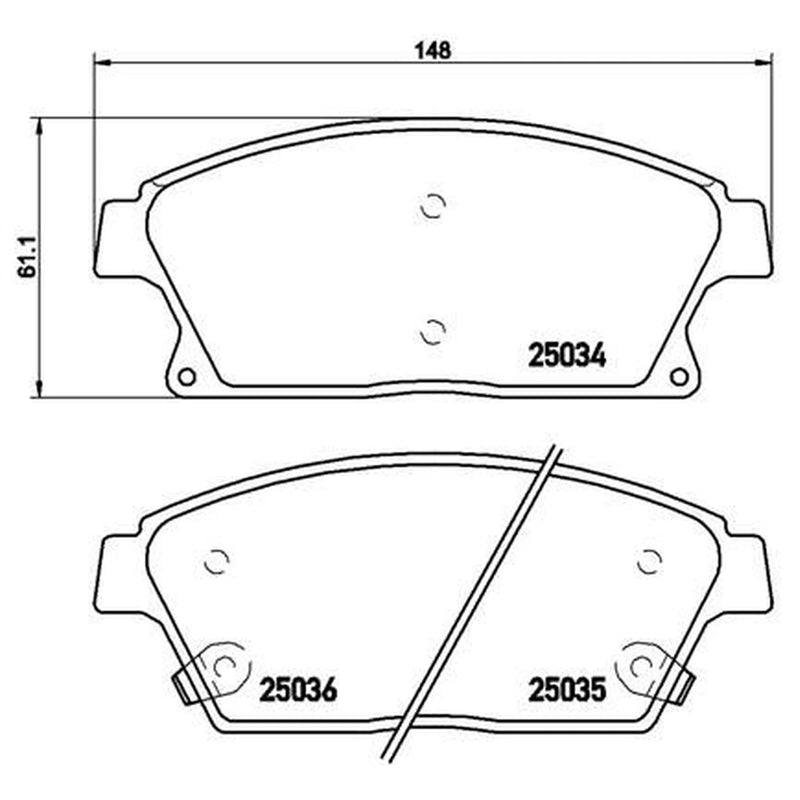 Brembo 4 x Front Brake Pad Set fits Cadillac Ats 2013 on 2.0