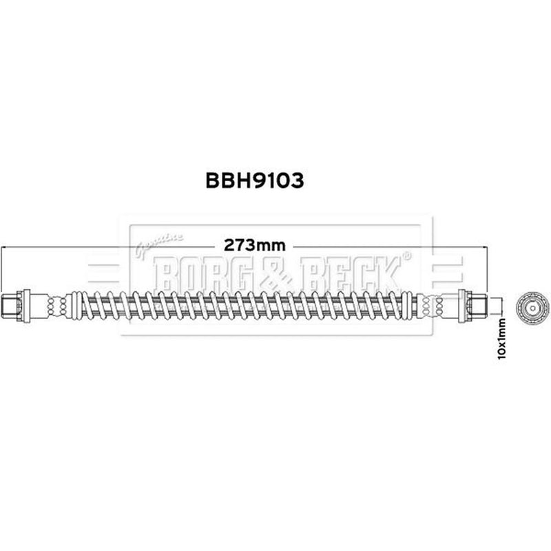 Borg & Beck Brake Hydraulic Hose Line Rear Right BBH9103
