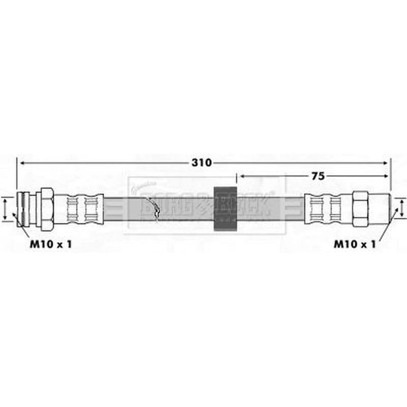 Borg & Beck Brake Hydraulic Hose Line Front Right BBH7188