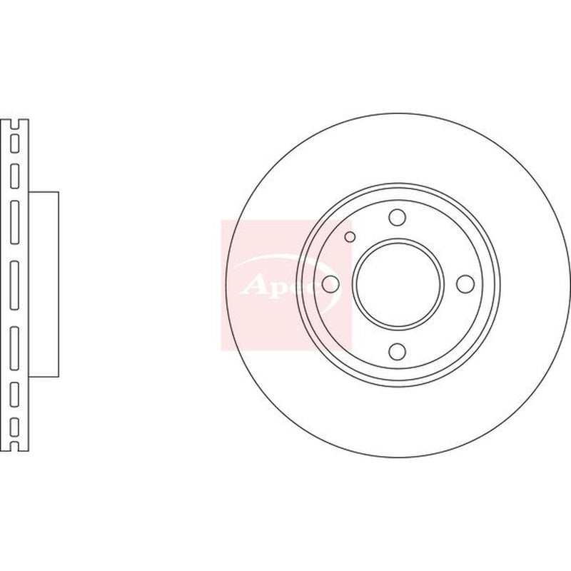 Apec 2 x Vented Brake Discs fits Toyota Aygo X 2022 on 1.0