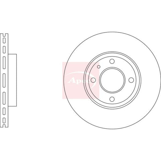 Apec 2 x Vented Brake Discs fits Toyota Aygo X 2022 on 1.0