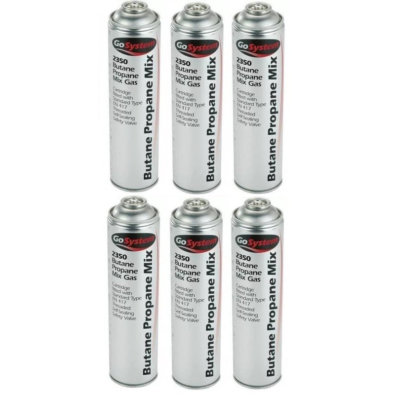 6x GoSystem Butane Propane Mix Gas 350g 631ml Go System - UK Camping And Leisure